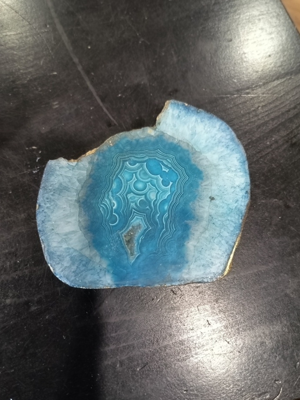 Blue Agate Slice Cryalline